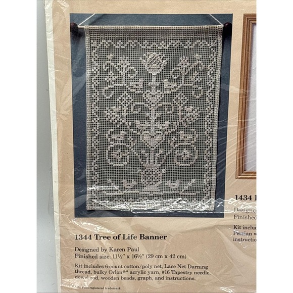 The Creative Circle Kit 1344 Tree Of Life Banner VTG'80s Unsealed/new - Picture 2 of 6